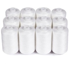ilauke Thread for Sewing 12 Spools 1000 12 spools of 1000 yards each, White