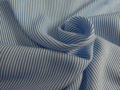 MICRO STRIPE ITALIAN PIMA COTTON VOILE~BLUE/WHITE~18″x30″~DOLL FABRIC