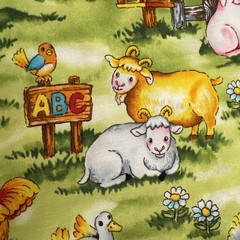 Playroom R&R Fashion Fabrics Vintage Farm Animals Baby 4 Yards