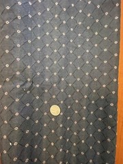 Vintage Textured Heavy Cotton Blend Navy Blue Abstract Fabric 1 3/8 Yards X 44 “