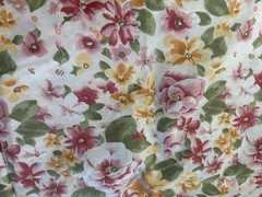 Sweet Vintage Cotton fabric 1.5 yards Pink Yellow Green Floral Cottagecore