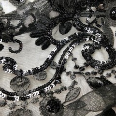 Sequins Mesh Embroidery Lace Fabric Shiny Glitter for Dress Costume 90 120CM