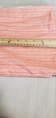 Fabric 1 3/4 Yd Cotton Fabric orange White Stripe Herringbone Feather Design