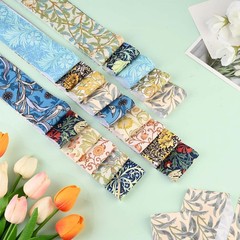 50Pcs William Morris Floral Jelly Fabric Strips Roll for Quilting Crafting Sp…