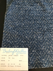 BAILEY & GRIFFIN Cosmati in Navy 17″ Woven Chevron Fabric Sample