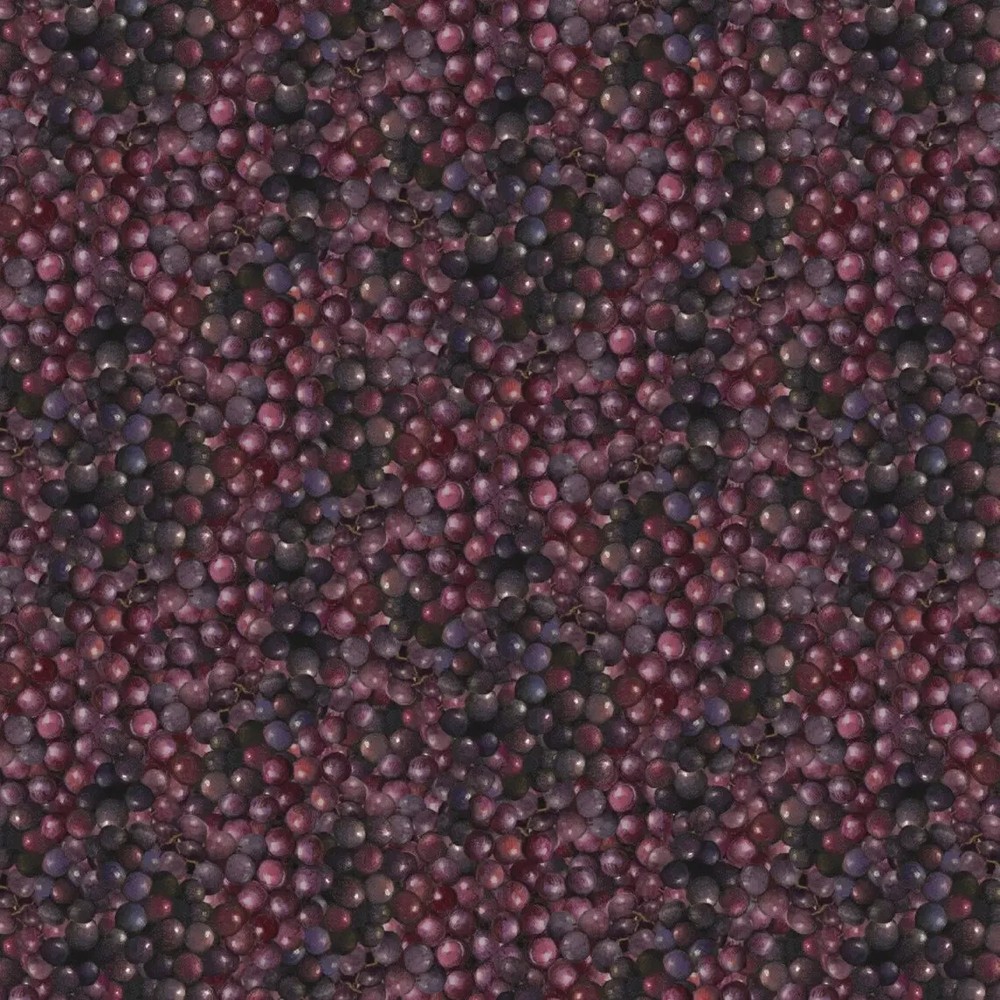 Sonoma County Packed Grapes Purple Vineyard Wine Springs Cotton Quilt Fabric BTY