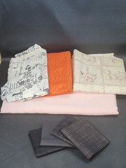 Vintage Lot of 24 lbs of Fabric Remnants Quarters Yards ~ 30 Different Patterns