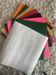 Different Color Square & Rectangular European 17 Pieces Wool Felt Shets