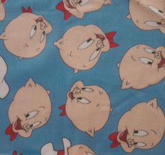looney tunes porky pig fun fabric light blue 11 x 11 inch 1pc