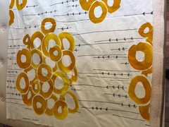 IKEA Maria Vinka 2011 Golden Yellow Flowers Wide Fabric 85.5″ x 59″ + 23″ x 59″