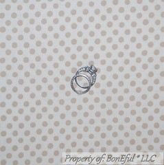 BonEful Fabric FQ Cotton Quilt Cream Tan Brown Ivory Off White Polka Dot Calico