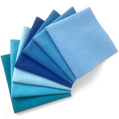 7 PCS 18×18 Inch 1.4mm Soft Felt Fabric Sheet Blue Series DIY Craft Patchwork