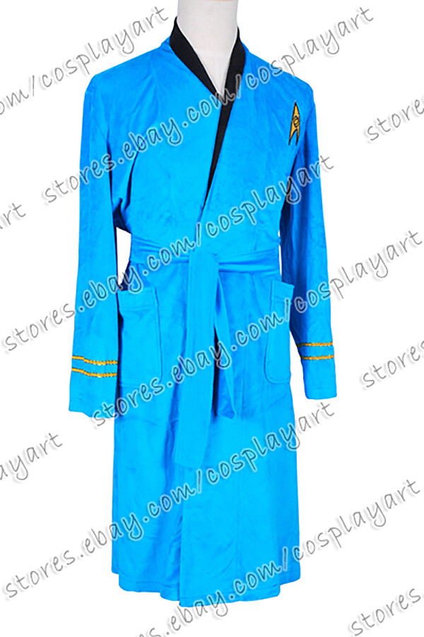 Bath Robe for Star Trek TOS Cosplay Costume Blue Uniform for Halloween Party