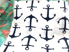Premier Navy Outdoor Anchor Fabric Nautical Blue Luxe Oxford 2 Yard Lot