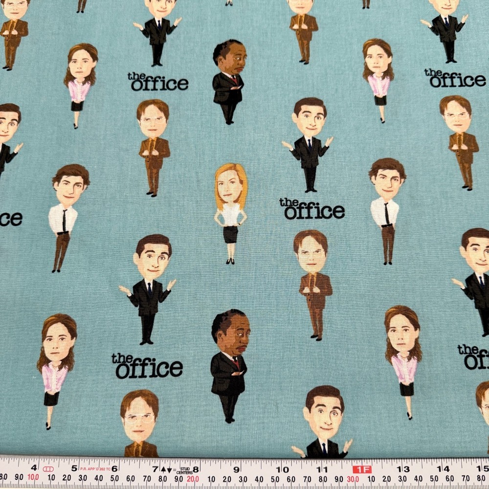 The Office Staff Characters Camelot Fabrics Dusty Teal Cotton by the HALF YARD