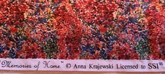 3 YDS FABRIC Memories of Home ANNA KRAJEWSKI SSI Multi Red Green Purple Floral