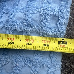 Terry Chenille Checked Blue Fabric Piece 80” Long X 41” Wide Soft Baby Blue New