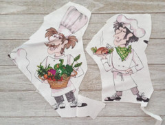 loralie chefs fun fabric length 8 & 6.5 inch tall #1016 new