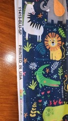 EZ FABRIC JUNGLE THEME JERSEY FABRIC 11413-BLU-SP 1 Yd