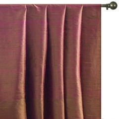 Fuchsia Green Silk Dupioni Fabric by the Yard, 1 Yard Pink Silk Fabric