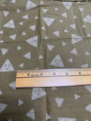 Vintage Style Cotton Fabric White Triangle Patterns 1/2 yard x 38″ Quilting