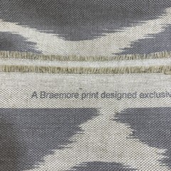 West Elm Braemore Fabric 54” x 84” Gray & Cream Geometric Design