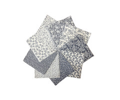 108 Piece Navy & White Charm Pack 5” Squares Cotton – 9 Designs – 12 Each