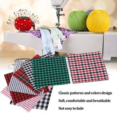 20pcs Plaid Fabric Rich Bright Colors Soft Breathable For DIY Projects Cotton Fa