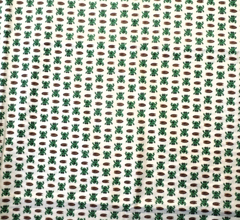 Cotton Fabric Frogs and Lily Pads 2.1 Yard Piece X WOF