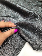 Fabric By The Yard Metallic Charcoal Brocade Embossed For Dress Prom Gown