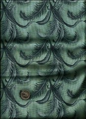 Pretty Unique Leaf Print dusty aqua blue Fabric by Beth Bruske for David Textile