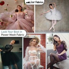 4-Way Stretch Power Mesh Fabric by The Yard – 60″ Wide Nylon Spandex Sheer Ne…