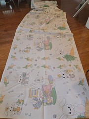 PRECIOUS MOMENTS Bunnies Nursery Baby Crib Quilt 2 Panel Fabric 45×89″ SPECTRIX