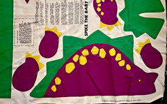 VTG SPIKE Triceratops Tote Bag Panel Cut & Sew by Wendy Everett for Princess