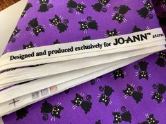 2 Yards Kitty Cat Cotton Fabric Black Cats On Purple Background New