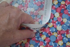 By 1/2 Yd, Vintage/Pink Blue Yellow Buttons Quilt Cotton/Fabric Traditions,M7662
