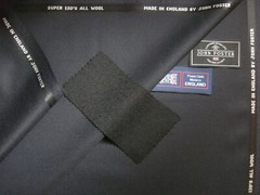 John Foster SUPER 130’s WOOL WORSTED SUITING FABRIC IN “Very Dk. Navy” = 3.6 m.