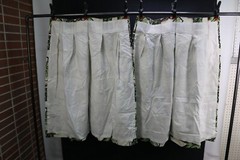 VTG Bark Cloth DRIFTWOOD Material Fabric 2 Drapes Drapery Panels MCM Mid Century