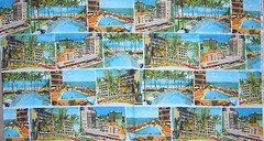 23″ Fabric Panel – Time of Your Life Vintage Hotel Beach Scene – Benartex Kanvas