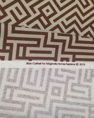 MAGNOLIA HOME COSMO PEBBLE BROWN CREAM GEOMETRIC MAZE FABRIC BY THE YARD 54″W