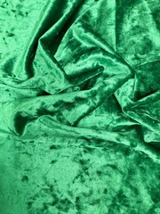 Samantha EMERALD GREEN Polyester Stretch Crushed Velvet Fabric by the Yard