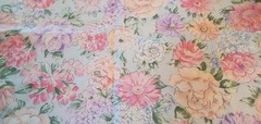 Pastel Watercolor Floral Cotton Fabric 1/2 Yard 44 Wide Cottage Quilting Crafts