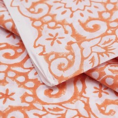 5 YARD WOODEN HAND BLOCK PRINTED INDIAN CAMBRIC COTTON FLORAL SEWING FABRIC