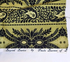 Lot 5 Fabrics Different Patterns Green Black White Scroll Brown Floral Tie Dye