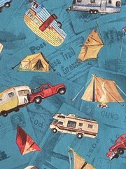 Home away from Home TRAVEL Tent CAMPERS Trailer Wilmington COTTON Fabric 1 yd