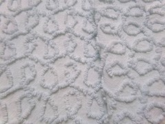 Curly Loops Vintage Chenille Bedspread Fabric, Texturized Blue, 18×12″