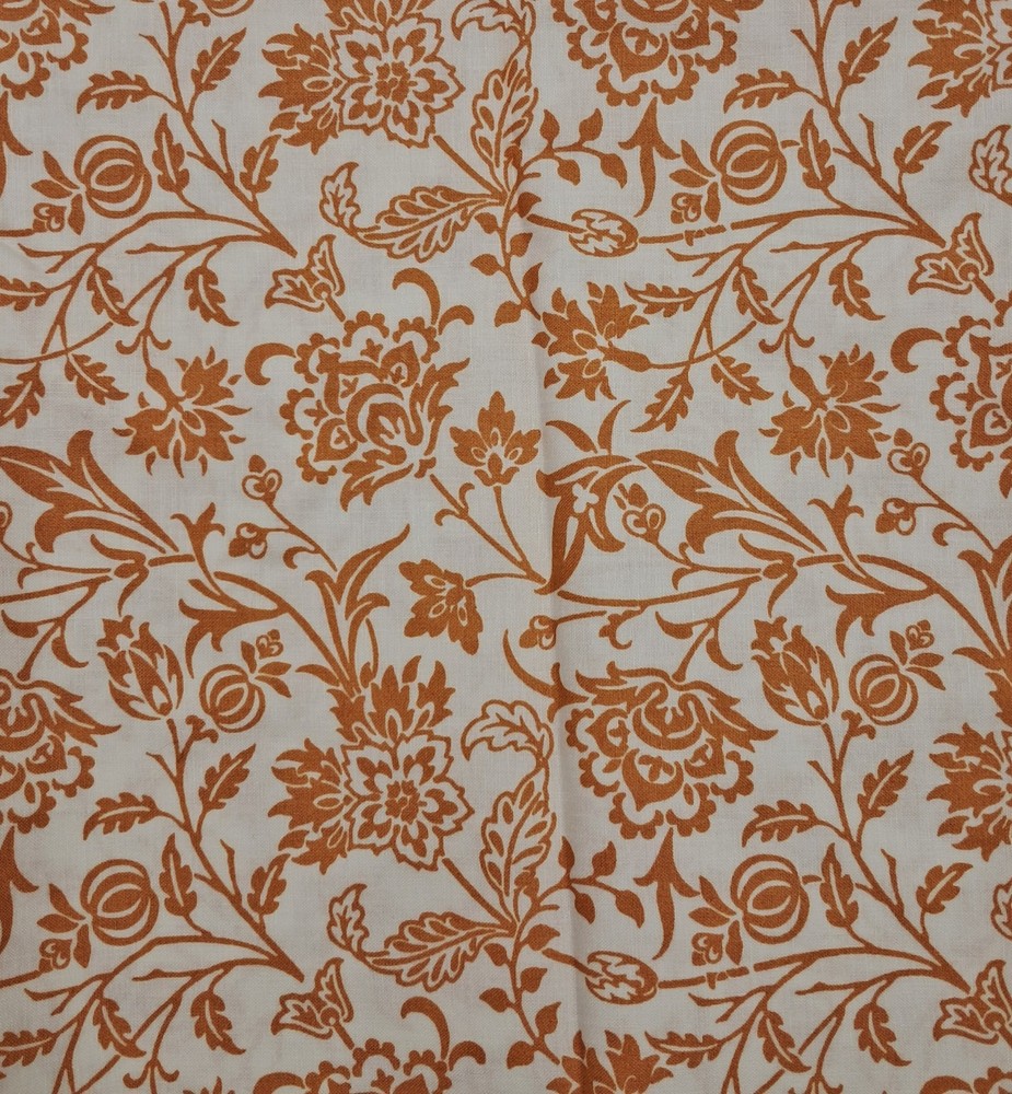5 Yards Quilt Cotton Sewing Fabric Pumpkins & Blossoms By Fig Tree For Moda
