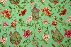 COVINGTON KAUAI SEASPRAY GREEN HUMMINGBIRD BIRDCAGE LINEN FABRIC BY YARD 54″W