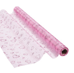 NEW Blue or Pink Glitter Heart Fabric Roll 30 x 360 inches sparkly polyester