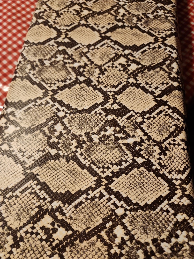 Tan Brown, 52/54″ Wide Snake Fake Leather Upholstery, 3-D Viper Snake Skin Textu